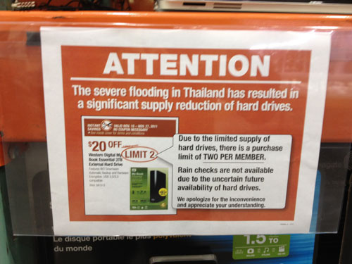 Thailand Flooding Affects Hard Drive Supply